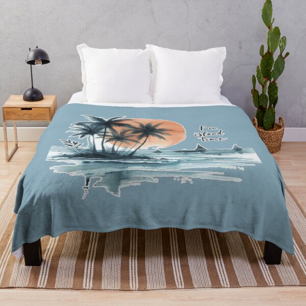 Item preview, " I'm on Island Time"  Quote, Sea, Sun, Sail, Coconut Tree on Island  designed and sold by Nanthanon.
