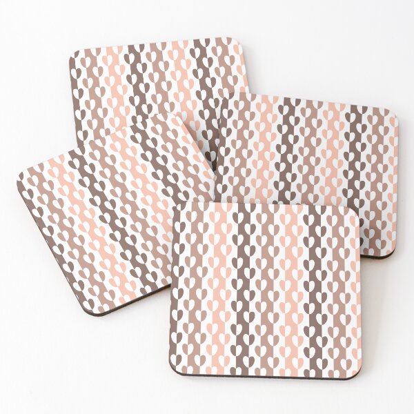 Item preview, A repeating pattern of hearts in various shades of pink and brown. designed and sold by chicterday.