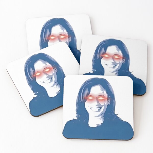 Item preview, Dark Kamala Meme Sticker - Laser Eyes, Meme Humor designed and sold by RobBev27.