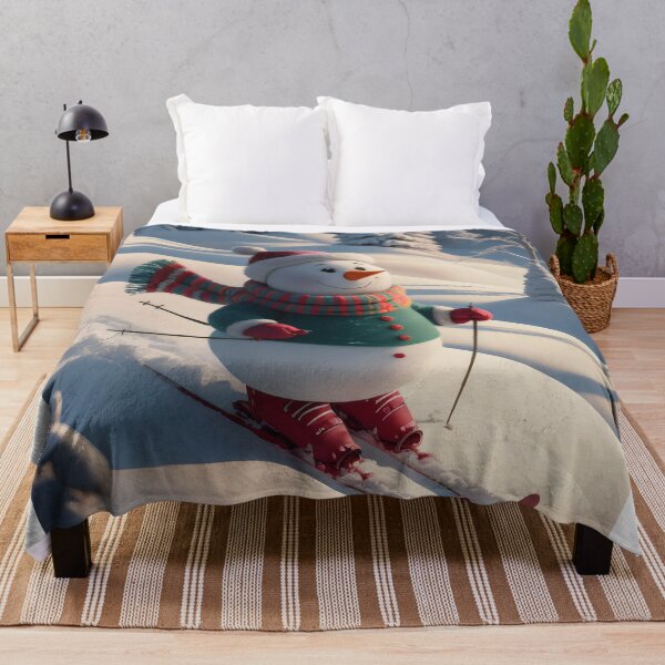 Item preview, Snowman on skis. designed and sold by MyHappyArtShop.