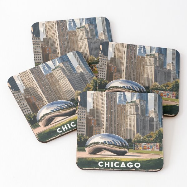 Item preview, Chicago Vintage Travel Poster designed and sold by TravelerRat.
