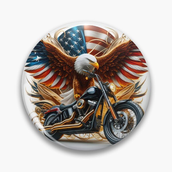 Item preview, Ride with the Bald Eagle on a Motorcyle #21 designed and sold by TopPopClothing.
