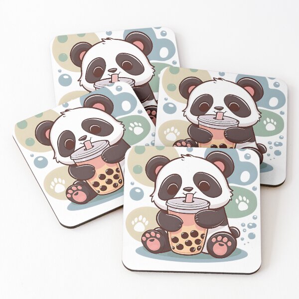 Item preview, Adorable Kawaii Panda Drinking Boba Tea designed and sold by artbybrado.
