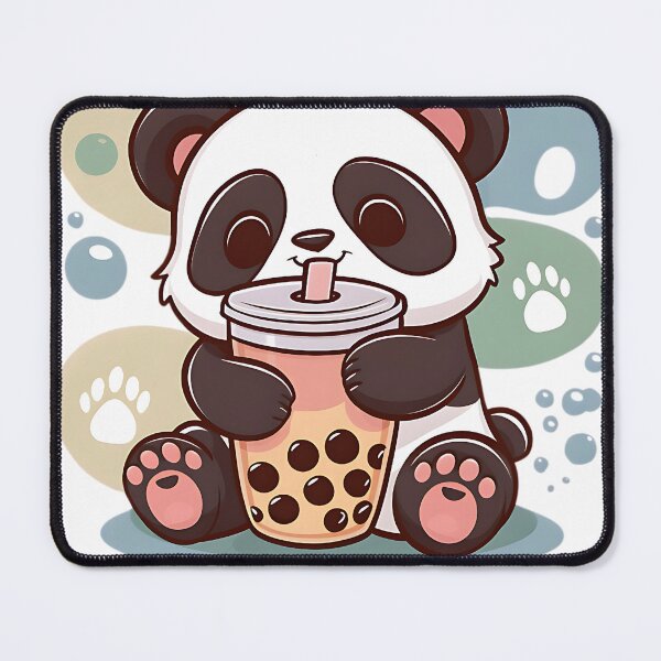 Item preview, Adorable Kawaii Panda Drinking Boba Tea designed and sold by artbybrado.