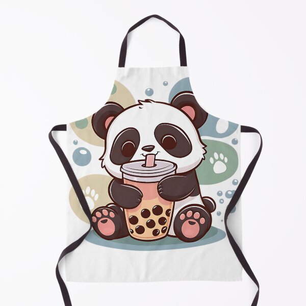 Item preview, Adorable Kawaii Panda Drinking Boba Tea designed and sold by artbybrado.