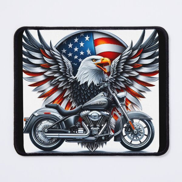 Item preview, Ride with the Bald Eagle on a Motorcyle #22 designed and sold by TopPopClothing.