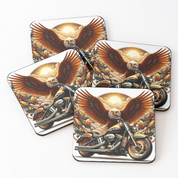 Item preview, Ride with the Bald Eagle on a Motorcyle #23 designed and sold by TopPopClothing.