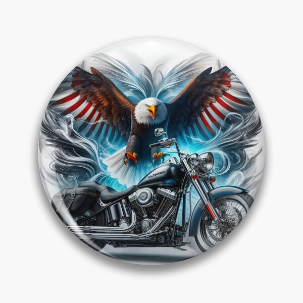 Item preview, Ride with the Bald Eagle on a Motorcyle #24 designed and sold by TopPopClothing.