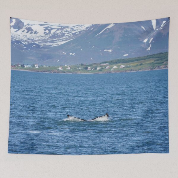 Item preview, Whale tail in front of Hrísey designed and sold by elisainiceland.
