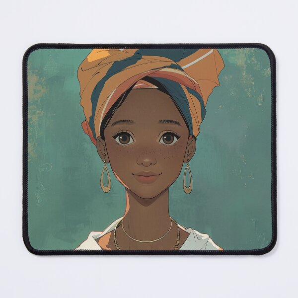 Item preview, Angolese woman, portrait | Anime style designed and sold by ComicsFactory.