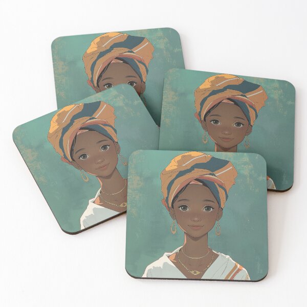 Item preview, Angolese woman, portrait | Anime style designed and sold by ComicsFactory.