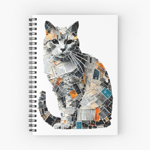 Item preview, Newspaper Collage Cat designed and sold by CuteCrittertees.