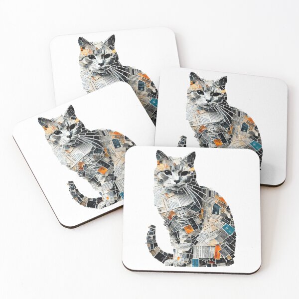 Item preview, Newspaper Collage Cat designed and sold by CuteCrittertees.