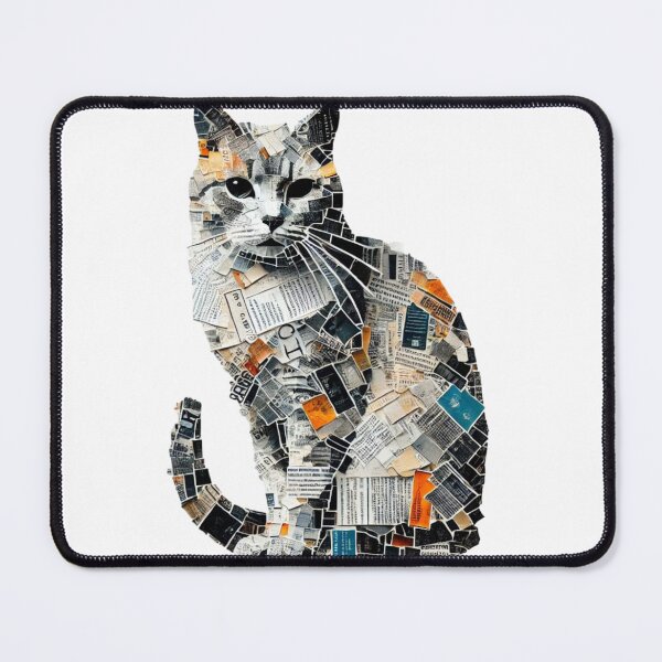 Item preview, Newspaper Collage Cat designed and sold by CuteCrittertees.