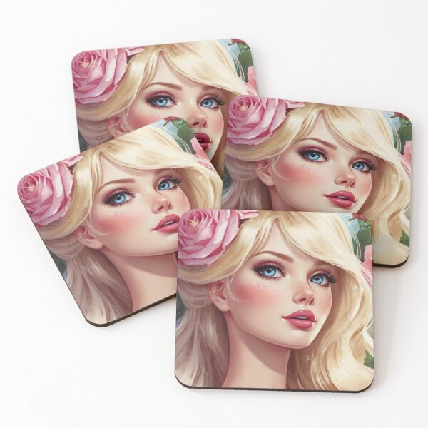 Item preview, Beautiful girl with pink roses watercolor  designed and sold by Millionsxi.