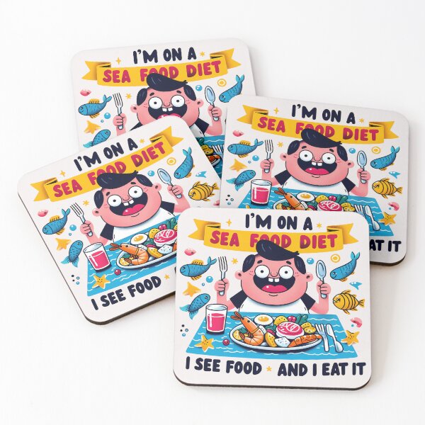 Item preview, Seafood Diet Joke - Humorous Eating Quote designed and sold by zoughlal.