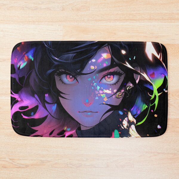 Item preview, Intense Glowing Neon Stare Anime Girl designed and sold by bubblegoth.