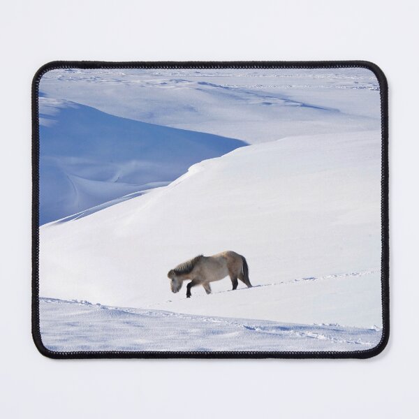 Item preview, Icelandic horse finding its way in the snow designed and sold by elisainiceland.