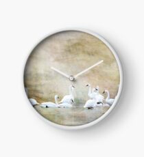 Tundra Schwäne Digital Aquarell Uhr
