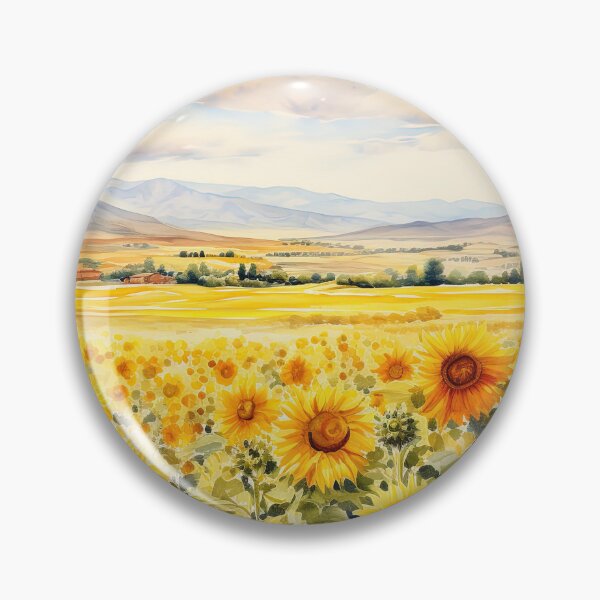 Item preview, Fields of sunflowers painting - Landscape art designed and sold by TheArtistOf2022.