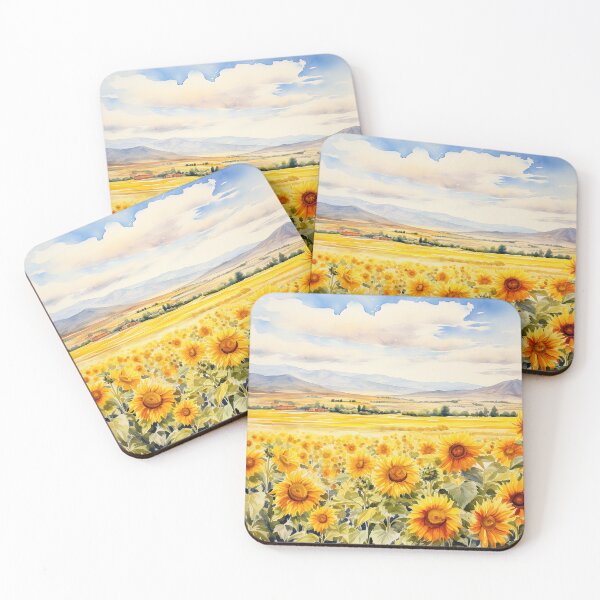 Item preview, Fields of sunflowers painting - Landscape art designed and sold by TheArtistOf2022.