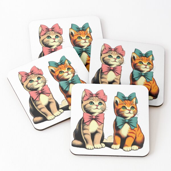 Item preview, vintage two kittens with bows designed and sold by Expressions-Sel.