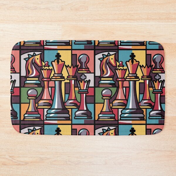 Item preview, Fun Cool Artsy Colorful Chess Game Pieces Print Abstract Art designed and sold by Nature's Fancy.