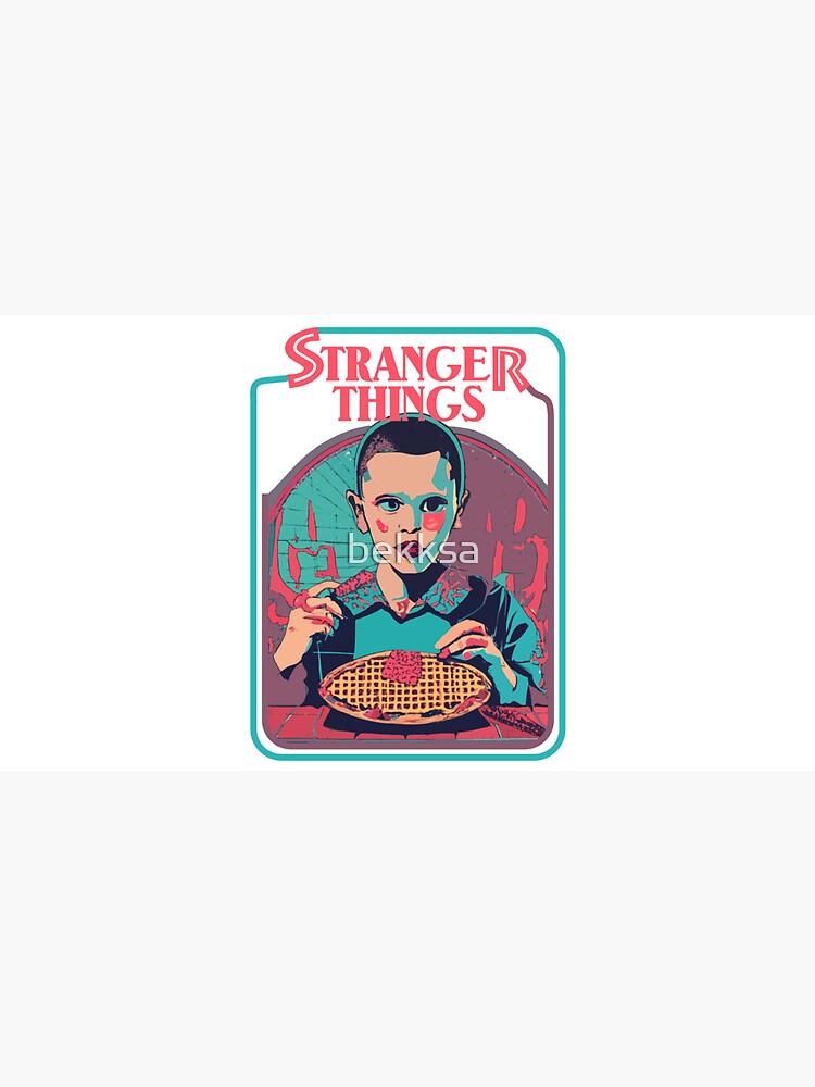 Thumbnail 7 of 7, Cap, STRANGER THINGS, Eleven. Eleven is eating waffles. (black background) designed and sold by bekksa.