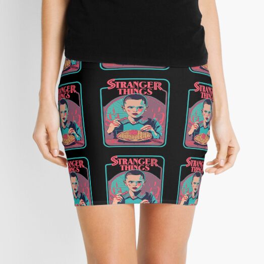 Item preview, STRANGER THINGS, Eleven. Eleven is eating waffles. (black background) designed and sold by bekksa.