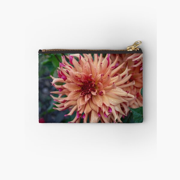 Item preview, Peach Dahlia Flower Closeup With Rain Drops On Petals designed and sold by Harmony Of The Mind.