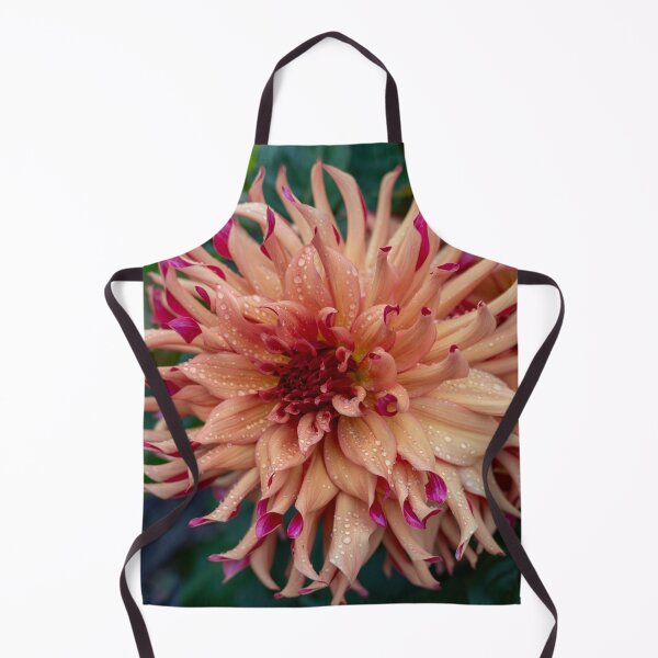 Item preview, Peach Dahlia Flower Closeup With Rain Drops On Petals designed and sold by Harmony Of The Mind.