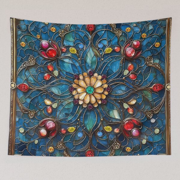 Item preview, Gilded Floral Symphony Tile designed and sold by stevepmp.