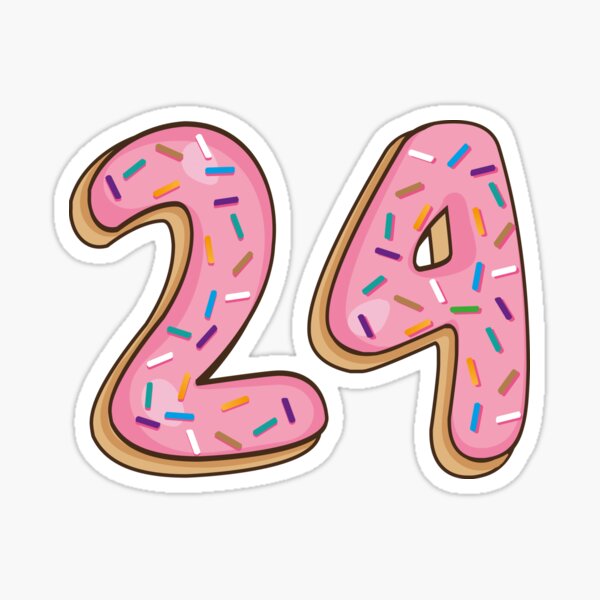 Item preview, Number 24 twenty four Shaped Like Donuts designed and sold by DonutsWords.