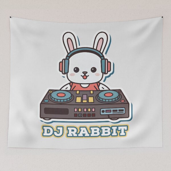 Item preview, Sticker T-Shirt Design Trending: DJ Rabbit designed and sold by ForeverPrintsOK.