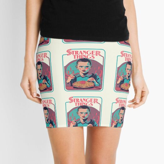 Item preview, STRANGER THINGS, Eleven. Eleven is eating waffles. (light cream background) designed and sold by bekksa.