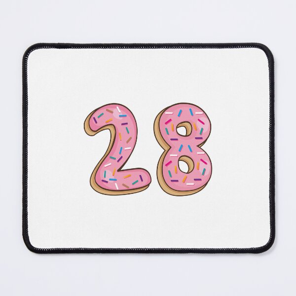 Item preview, Number 28 twenty eight Shaped Like Donuts designed and sold by DonutsWords.