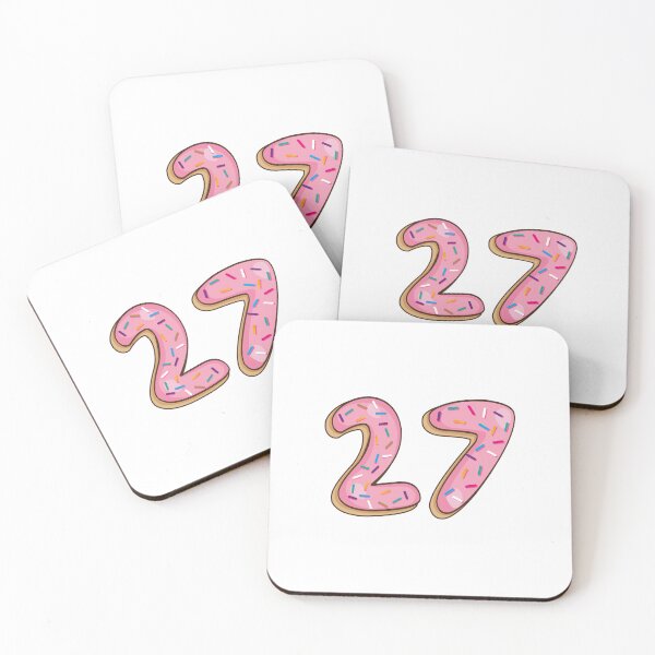 Item preview, Number 27 twenty seven Shaped Like Donuts designed and sold by DonutsWords.