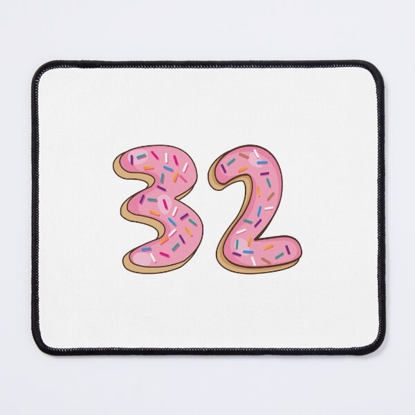 Item preview, Number 32 thirty two Shaped Like Donuts designed and sold by DonutsWords.