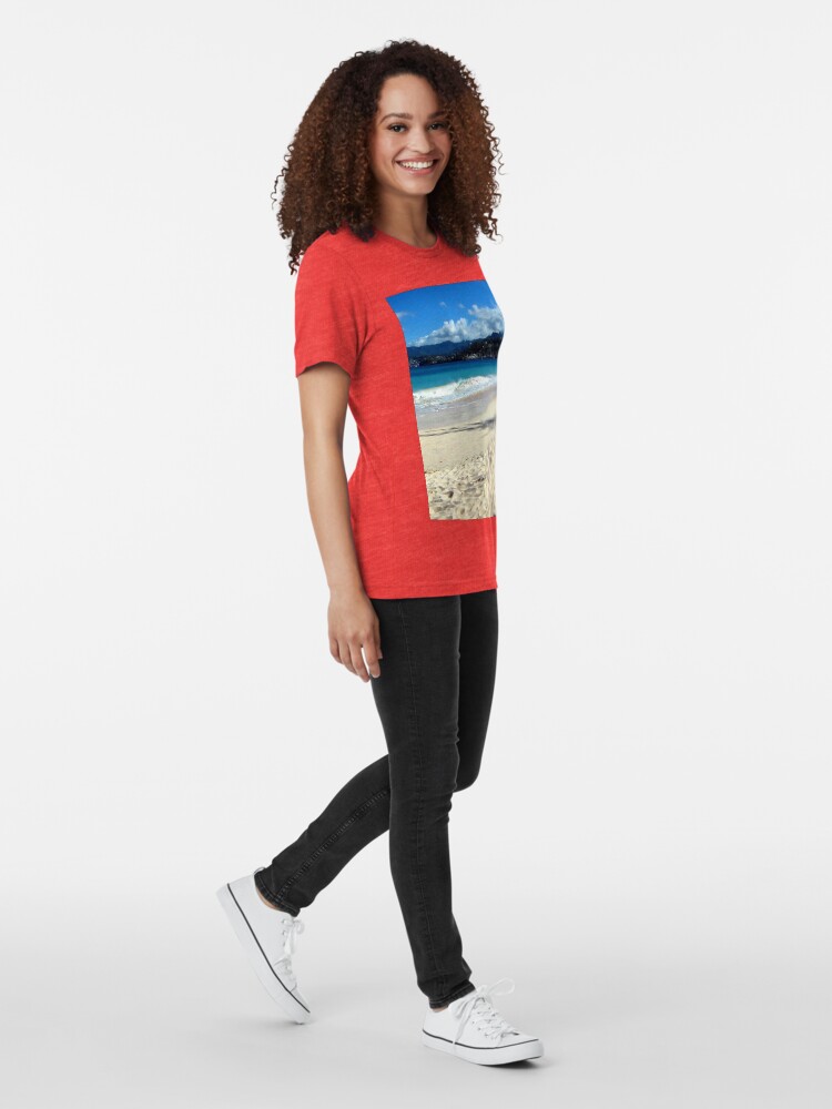 Alternate view of Grand Anse Beach, Grenada. Tri-blend T-Shirt