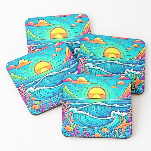 Item preview, Vibrant Underwater Sunset designed and sold by Health And Fitness Posts e-Store.