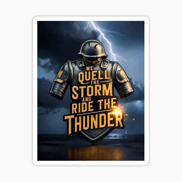 Item preview, We Quell The Storm And Ride The Thunder Military Quote designed and sold by TheArtOfPat.