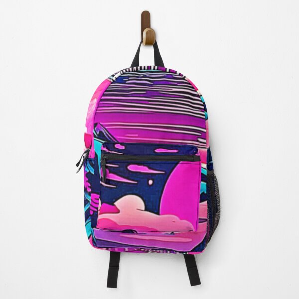 Item preview, Pink Moon Neon Beachscape designed and sold by Health And Fitness Posts e-Store.