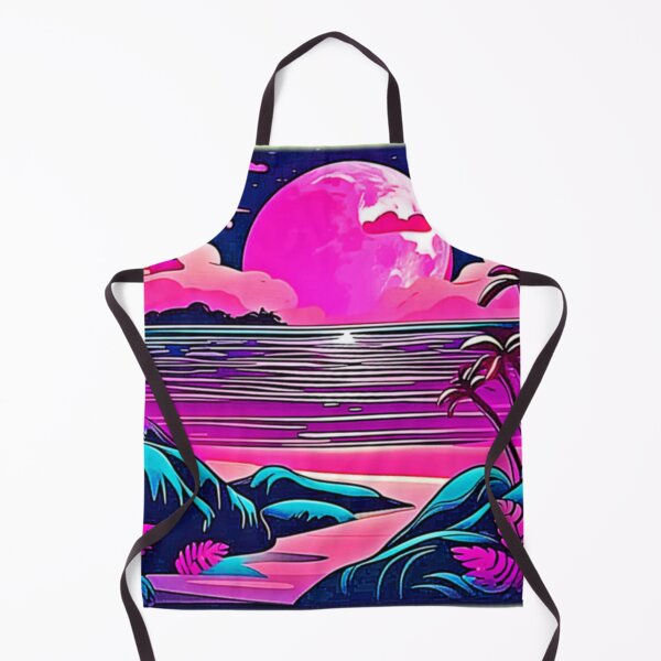 Item preview, Pink Moon Neon Beachscape designed and sold by Health And Fitness Posts e-Store.