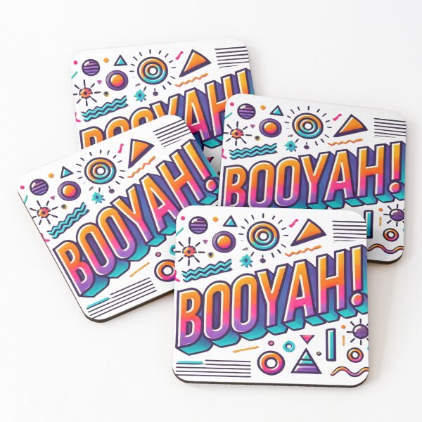 Item preview, "BOOYAH! - 90s Style Vibrant Typographic Design" designed and sold by LoliDesignShop.