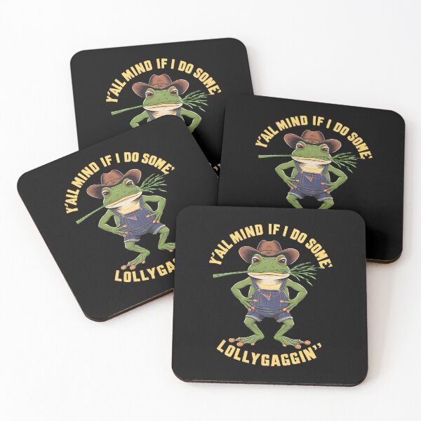 Item preview, Y'all Mind If I Do Some Lollygagging Funny Cowboy, Retro Cartoon, Vintage Style, Weird, Meme, Frog designed and sold by BLZART.