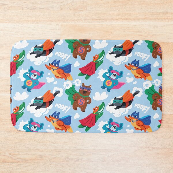 Item preview, Superhero animals on blue designed and sold by PenguinHouse.