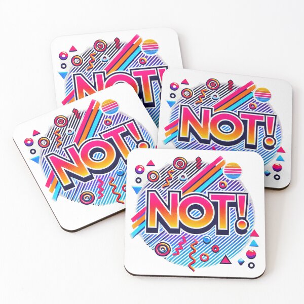 Item preview, "NOT! - 90s Style Vibrant Typographic Design" designed and sold by LoliDesignShop.