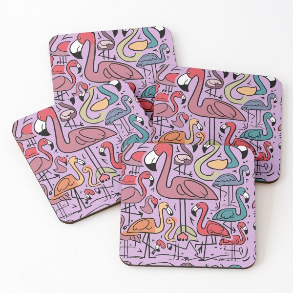 Item preview, Funny Cool Artsy Pink Flamingo Birds Print Abstract Art designed and sold by Nature's Fancy.