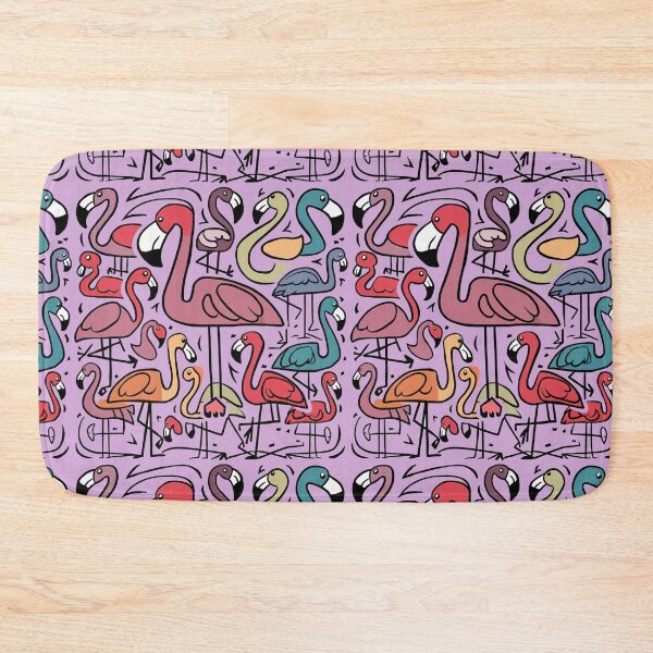 Item preview, Funny Cool Artsy Pink Flamingo Birds Print Abstract Art designed and sold by Nature's Fancy.