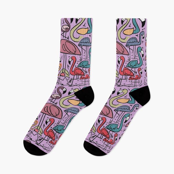 Item preview, Funny Cool Artsy Pink Flamingo Birds Print Abstract Art designed and sold by Nature's Fancy.